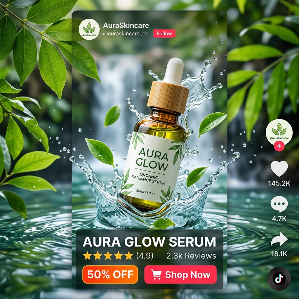 Skincare Glow Serum Ad
